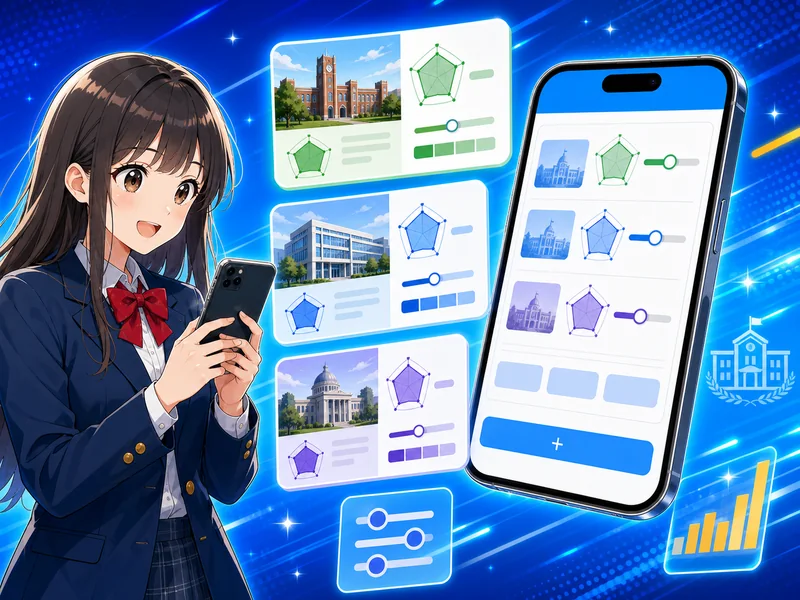 志望校の配点を登録する画面イメージ