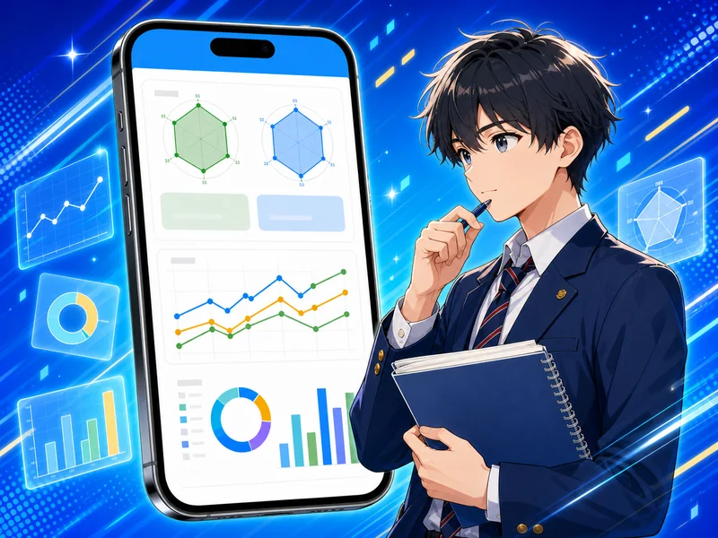 成績推移をグラフで確認する画面イメージ