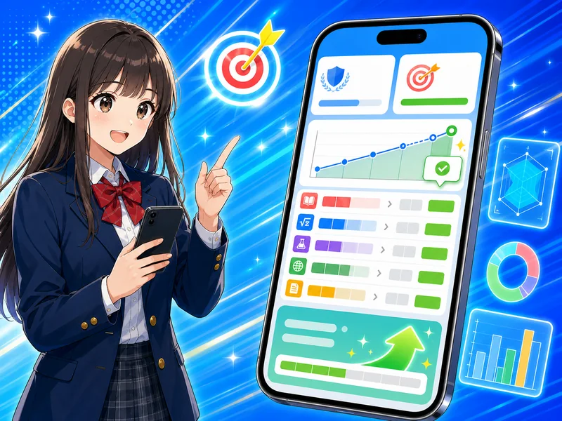 合格までに必要な点数を逆算する画面イメージ
